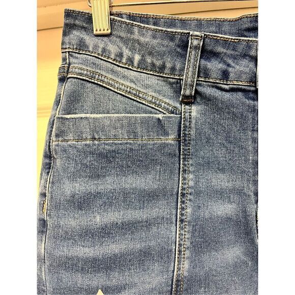 Button Fly High Rise Bootcut Star Print Boho Festival Coachella Jeans sz 10 EUC - Picture 3 of 6